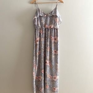 Floral Slip Ruffle Dress Maxi